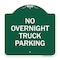 Signmission Designer Series No Overnight Truck Parking, Green & White Aluminum Sign, 18" x 18", GW-1818-23822 A-DES-GW-1818-23822 - alternate 1
